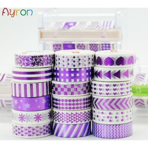 NEW Dot Triangle Heart Diamond Foil Washi Tape 15MM*10M Kawaii Fita Adesiva Decorativa For Gift Packing Wedding