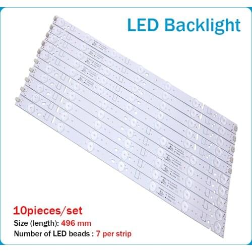 New 10pieces/set LED Backlight strip 7 lamp For ZDCX50D14R-ZC14F-02 01 ZDCX50D14L-ZC14F-02 303CX500033 LT-50E350 LT-50E560