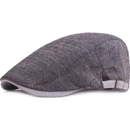 2020 new plaid style beret mens retro peak cap cotton simple middle-aged and elderly sun hat universal versatile hats