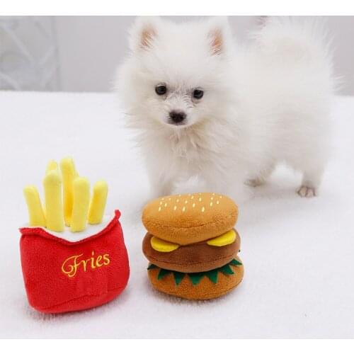 Dog plush toy cute toy french fries burger pet supplies toy pet supplies cat funny