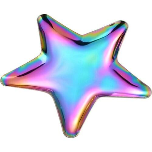 Five-Pointed Star Shaped Storage Light Luxury Exquisite Tray Stainless Steel Small Jewelry Cosmetic Display Tray
