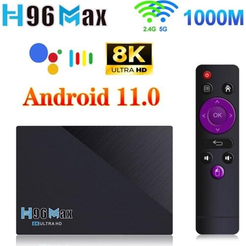 Smart TV BOX Android box 11.0 h96 max rk3318 4K Dual Wifi BT Media player Play Store Fast Android tv Set top BOX h96max vs iptv