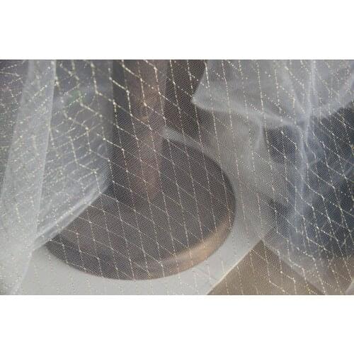 SALE Gold Grid Mesh Fabric Off White/Black Tulle Lace For Baby Dress, Wedding Decoration, Dance Costume