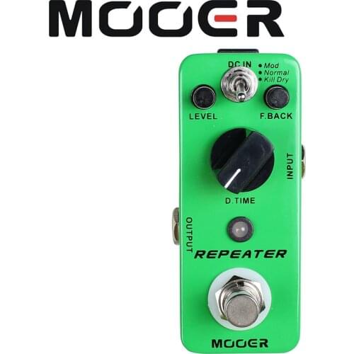 MOOER Repeater Digital Delay Pedal 3 Working Modes: Mod/Normal/Kill Dry Guitar effect pedal