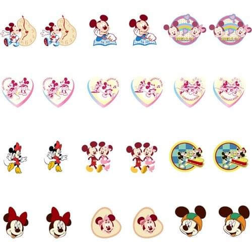 Disney Mickey Mouse Minnie Mickey Dancing Walk Style Resin Ear Jewelry Epoxy Earring Ear Clips For Friends