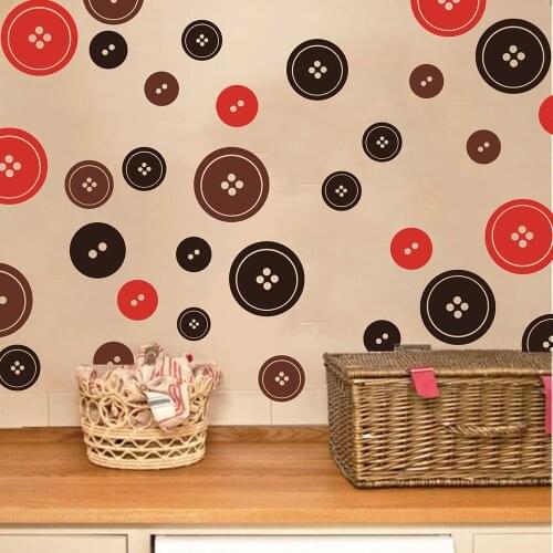 Sewing Buttons Polk Dots Wall Decal Sewing Room Dressmaker Sewing Buttons Wall Sticker Seamstress Craft room Needlework Vinyl