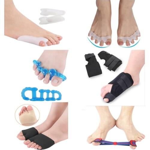 Silicone Toes Separator Valgus Bunion Corrector Orthotics Feet Bone Thumb Adjuster Correction Sock Straightener Shoe Accessories