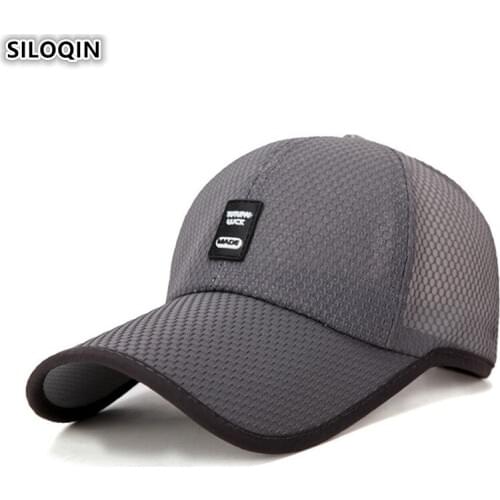 SILOQIN Mens Mesh Ventilation Baseball Caps Summer Adjustable Size Womens Ponytail Breathable Sport Cap Male Bone Snapback Cap
