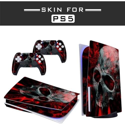 Skeleton Style PS5 Disc Edition Skin Sticker for Playstation 5 Console & 2 Controllers Decal Vinyl Protective Skins Style 1