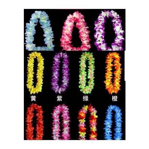 Wedding Party cheerleader decoration hawaiian Flower necklace wreaths Grass skirts accessories necklace artifical flowers gift
