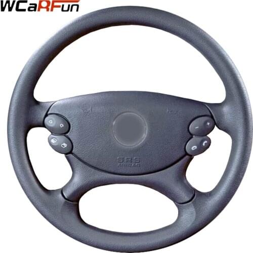 WCaRFun Black Artificial Leather Car Steering Wheel Cover for Mercedes Benz CLS350 CLS500 CLS-Class E-Class W211 E230 E280 E350