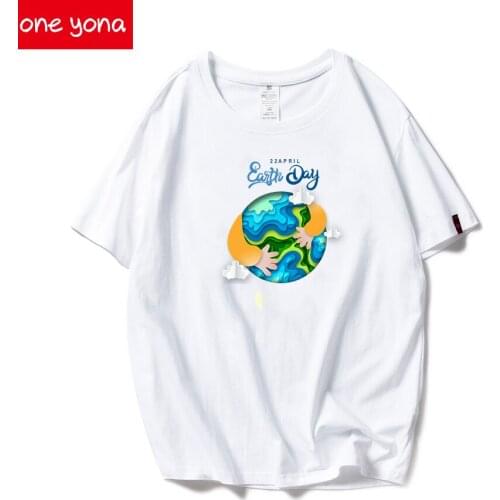 Color Printed Cotton T-shirt Ladies High Street Black and White Comfortable Short-sleeved Casual Top