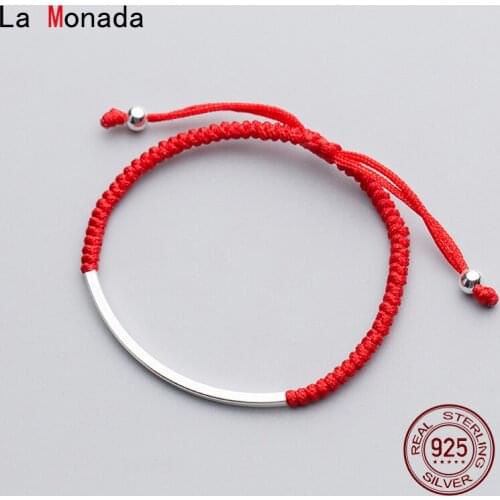 La Monada Elbow Red Thread For Hand 925 Sterling Silver Bracelet Red Thread String Rope Bracelets For Women Silver 925 Sterling
