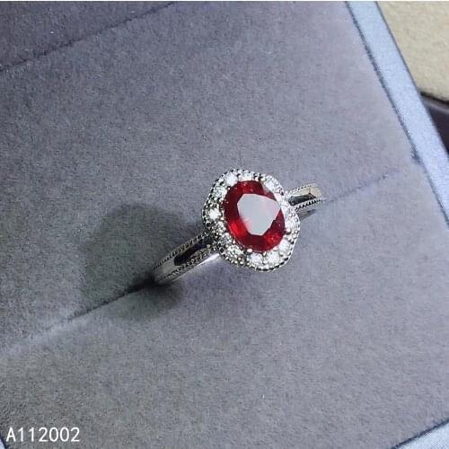KJJEAXCMY fine jewelry natural Ruby 925 sterling silver new adjustable gemstone women ring support test classic beautiful