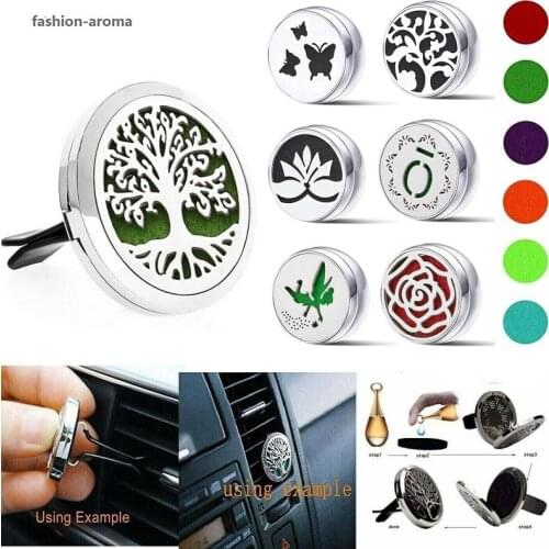 10 styles Car Air Freshener Aromatherapy Buckle Locket Oil Diffuser Mask Aroma Buckle for Car Auto Decoration Magnetic Buckles