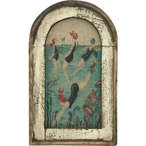 11.8*7.8 Inches Wooden Swimming Wall Art Print Painting Without Frame Hanging Mural For Home Decor Decoration Salon