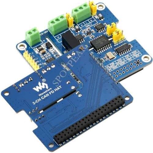 Raspberry Pi 2-Channel Isolated CAN FD Expansion HAT Multi Protections for Raspberry Pi