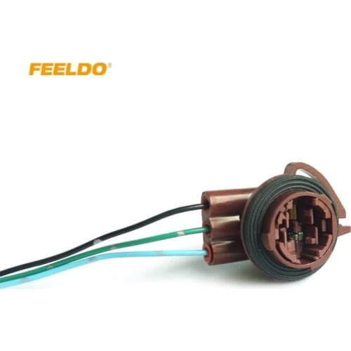 FEELDO 2pcs Car 3157B LED Bulb Socket Brake Turn Signal Light Harness Wire Plug Connector #CA967