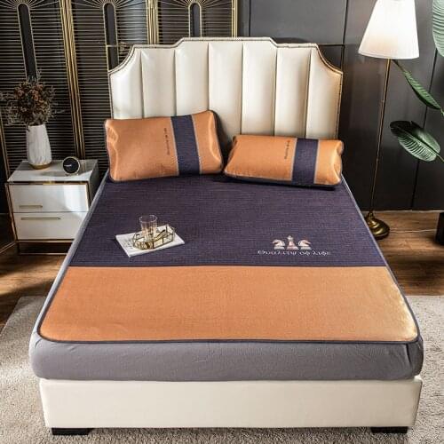 2020 new digital printingIce silk mat Bed cover Fitted Sheet Pillowcases 2/3 pcs150x200cm/180x200cm printing Bedding