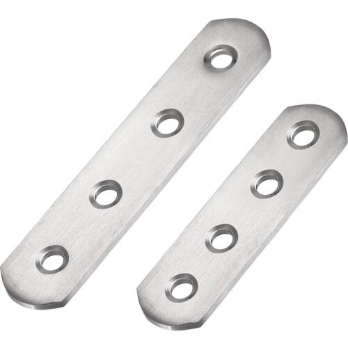 Uxcell Flat Straight Brace Repair Plate Bracket Connector Stainless Steel with Screws, 1Set (78x20mm 8pcs, 97x20mm 4pcs)