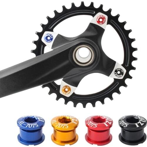 5PCS Bicycle Chainring Screws Crank Bolts Single Double Speed Disc Super Light Aluminum Alloy Chain Wheel Nut Mountain Bike
