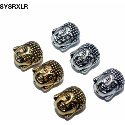 Free Shipping 10pcs/20Pcs Golden /Silvery Buddha Head Head Spacers Beads Vintage Alloy Beads For Jewelry Making DIY Bracelet