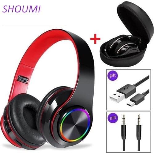 Wireless Headsets Bluetooth 5.0 Helmet Headphones Stereo Noise Cancelling Foldable Earphone with Mic For Girl Kid Music Gift B39