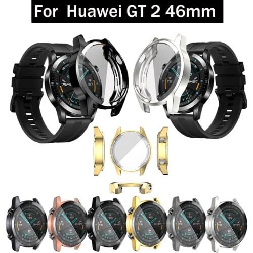 Smart Watch Case Cover for Huawei watch GT2 46mm Smart Watch Screen Protector Case Soft TPU Clear Cover Band Accessories