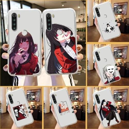 Kakegurui Anime Phone Case For Xiaomi Redmi Note 7 7A 8 8T 9 9A 9S 10 K30 Pro Ultra transparent pretty funda soft bumper tpu