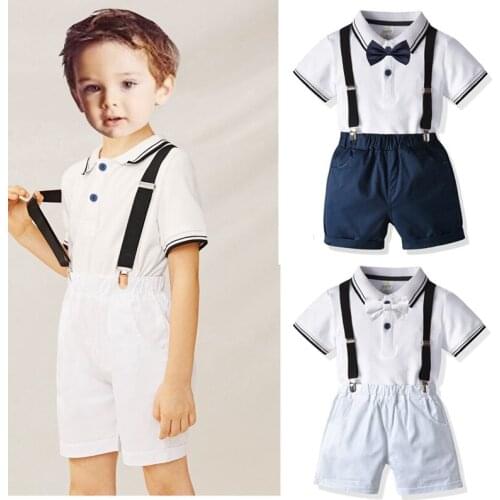 Kids Boys Clothes Summer Infant Boy Newborn Party Birthday Christmas Gentleman Baby Boys Clothing Set 1-6 Years Infant Boys Suit