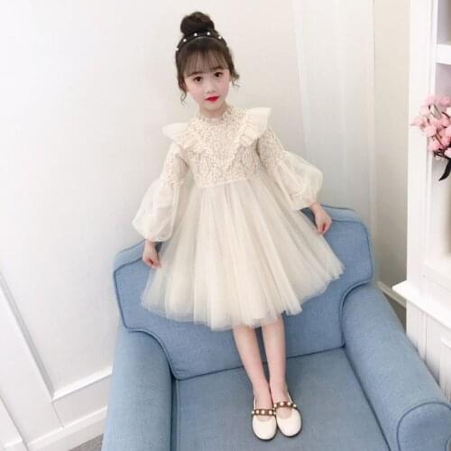 3 4 5 6 7 8 Years Kids Dress Korean Fashion Long-sleeve Princess Dress Thicken Party Dress For Girl Toddler Clothing 2020 New