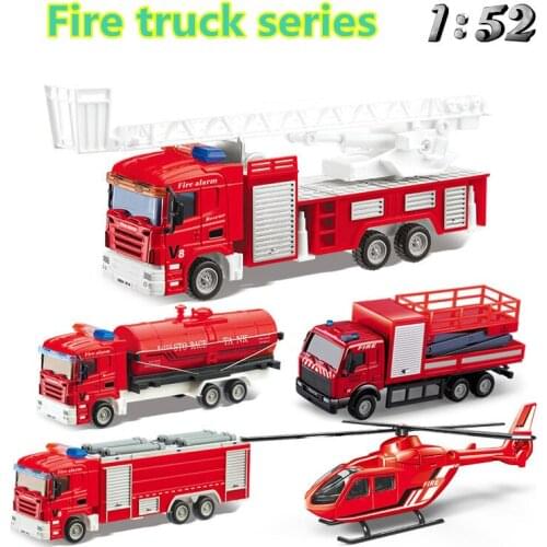 DIY Childrens 1:52 Alloy Die Casting Inertial Return Fire Helicopter Rescue Simulation Model Rotary Toy Collection Gift Set