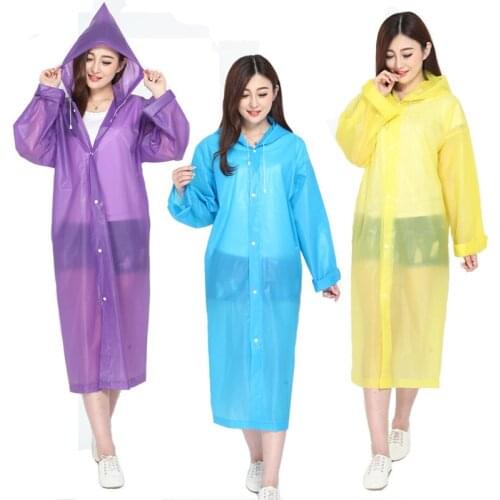 Raincoats EVA Waterproof Frosted Transparent Raincoat Fashionable men Women Rainwear Clothes Rain Gear