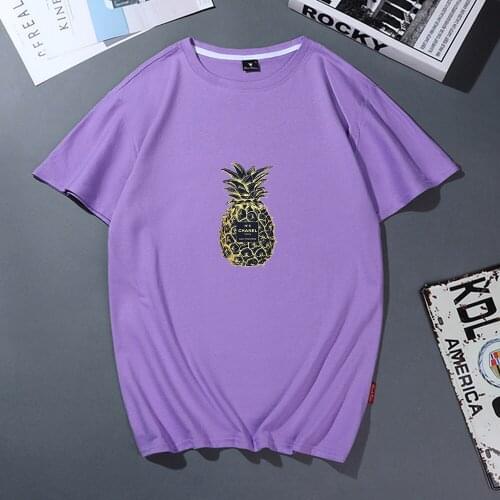 Women Tshirt Harajuku Pineapple Beach Fruit Graphic Top Ladies Hiphop K Pop Female Shirt T Shirts Aesthetic T-shirt Streetwear