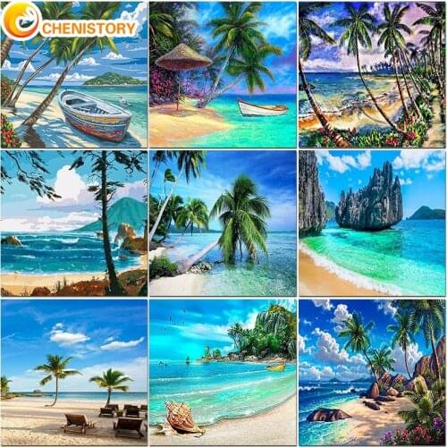 CHENISTORY Paintings By Number Canvas Paint Modern Home Decor Pictures Frames Board Art DIY Acrylic Coloring Crafts Drawing Gift