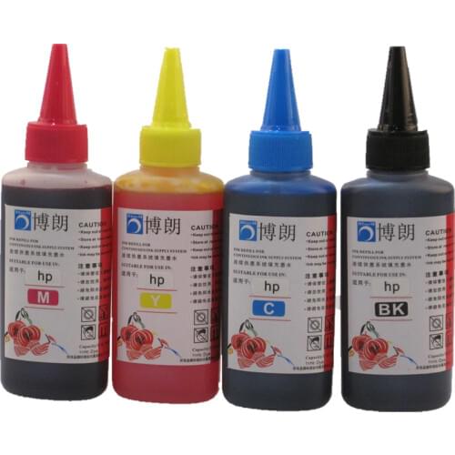 400ML Universal Refill Ink kit for HP Printer ink all model Dye ink 4 color CISS Cartridge Ink tank each bottle 100ml