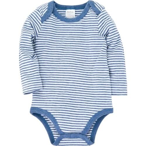 Kavkas Rompers For Boys Blue Striped 100%Cotton Spring And Autumn Long Kids Clothes conjuntos de menina