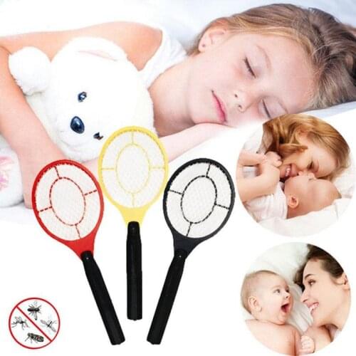 Summer Anti Mosquito Fly Cordless Battery Power Hand Operated Electric Mosquito Swatter Fly Bug Zapper Racket Insects Killer