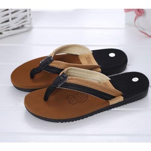 Mens Korean-Style Non-Slip Casual Sandals Flip-Flop Color Matching Beach Slippers Fashion Slippers Mens Flip Flop Sandals