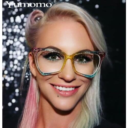 2020 New Oversized Cat Eye Glasses Frames Women Classic Fashion Transparent Blue Light Blocking Eyeglasses Glasses Eyewear