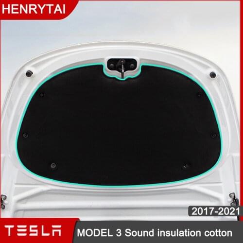 Front Engine Hood Noise Reduction Mat Soundproof Cotton Pad For Tesla Model 3 Deadening Protective Cover Sticker