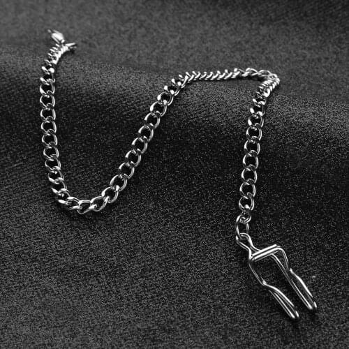 New Arrival Fashion Unisex Adults Retro Vintage Metal Plated Vest Waistcoat Pocket Chain Watch Holder Necklace Jean Belt Decor