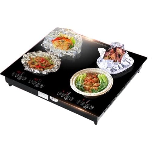 Commercial Electric Radiant Cooker Multi-eye Four Electric Ceramic Stove Long Four-head Stone Pot Tin Foil Cooking Machine