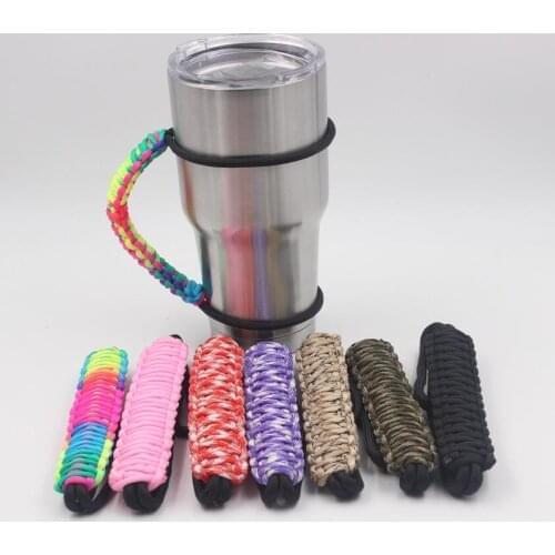 Quevinal 50pcs camo handles Paracord Handmade Handle For Tumbler 30oz 20oz Tumbler Cup Holder Sports Bike Cycling Accessories