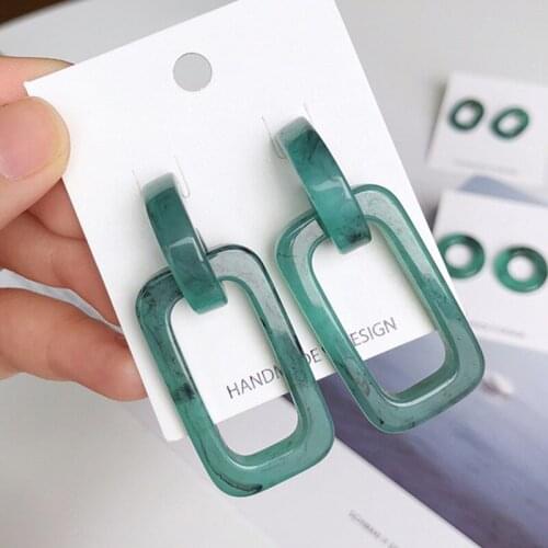 2021 Korean Geometric Pendant Earrings Multiple Drop Earrings Unique Design Flowers Resin Acrylic Shell Dangle Earring