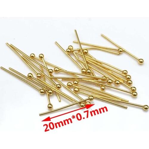 50pcs Gold Tone 20mm/25mm/30mm/40mm Stainless Steel End Ball Head Pins Jewelry Making Findings 22 gauge