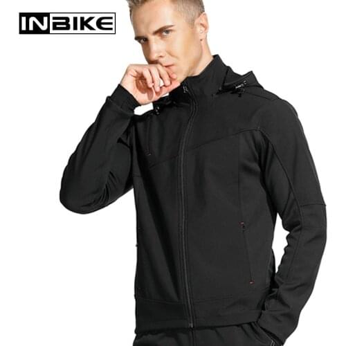INBIKE Outdoor Jacket Lightweight Waterproof Hiking Cycling Jacket Windproof Soft Shell with Removable Hood Casual Sport Jacket
