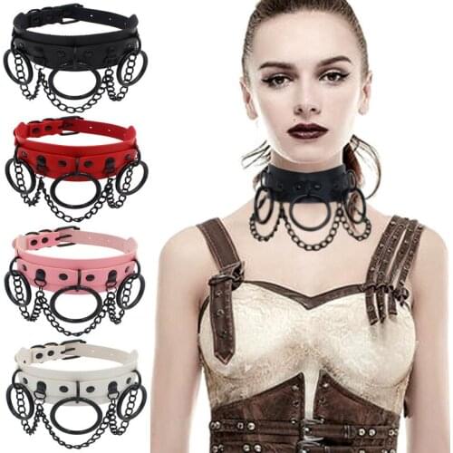 Street Shooting Nightclub O-ring Black Chain Clavicle Chain Nec Studded Choker Necklace Body Birthday Party Gift chocker Jewelry