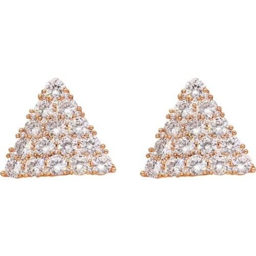 Vintage Jewelry Exquisite trigon Earrings top grade zircon geometry earrings stud for women Fashion jewelry Er056