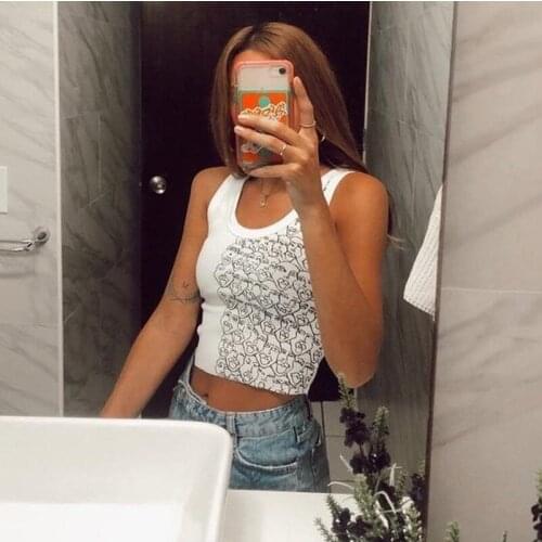 2021 Summer Lady Ribbed Tank Tops Sexy Vest Fashion Harajuku Korean Female Knitted White Blue Summer Women New Slim Fit Y2K Tops